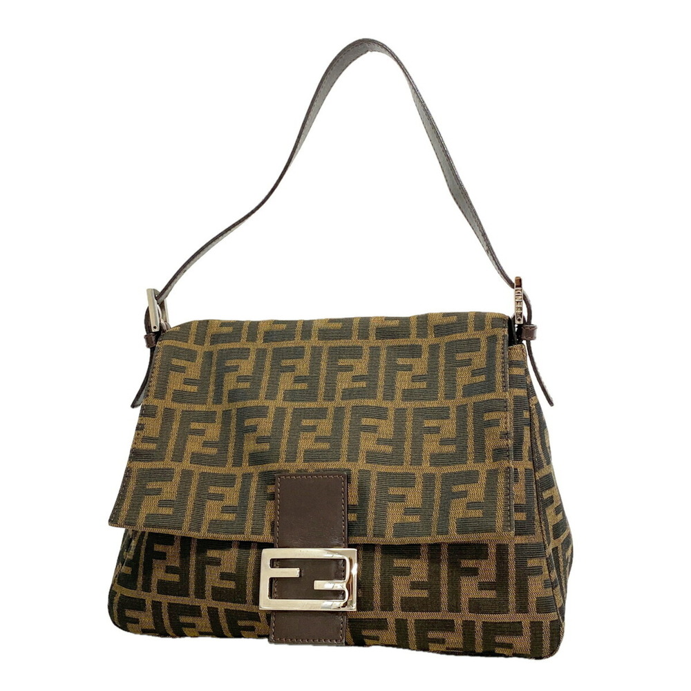 Fendi Zucca Mamma Bucket Nylon Canvas Handbag, Brown, Women's